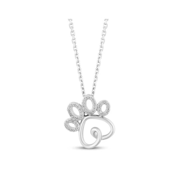 Hallmark Diamonds Paws Necklace 1/10ct tw Sterling Silver 18' - Picture 3 of 3